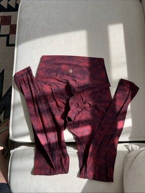 lululemon athletica Burgundy Maroon Patterned Leggings